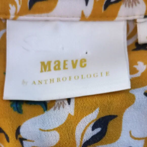 ANTHROPOLOGIE MAEVE Janie rabbit print blouse with peplum and lace - Picture 13 of 16
